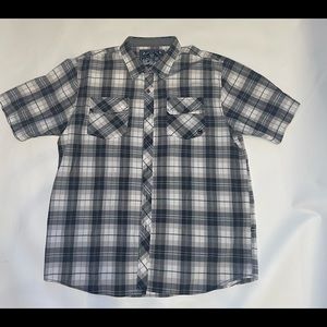 Mecca USA Men’s XXL short sleeve shirt 5 star Button Down Shirt Green Plaid 2xl